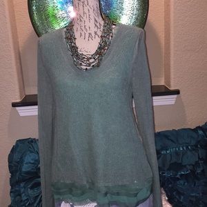 Anthropologie Sweater with lining and ruffle!